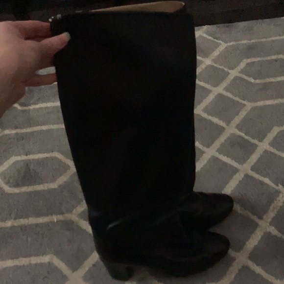 VINTAGE GUCCI LEATHER RIDING BOOTS BLACK HEELED Sz 7.5 - 8 - Picture 2 of 9